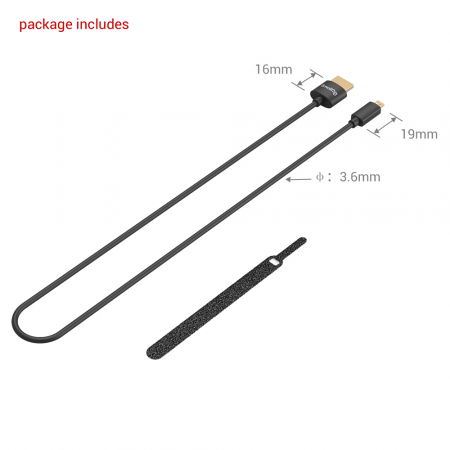Cablu Full HDMI - Micro HDMI 4K Ultra Slim SmallRig (D la A) 55 cm [5]