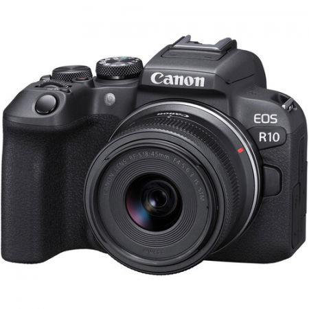Aparate foto Mirrorless - Canon EOS R10 Mirrorless Camera cu obiectivul 18-45mm