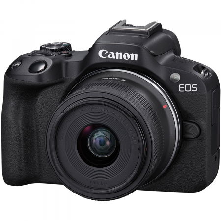 Aparate foto Mirrorless - Canon EOS R50 Aparat Foto Mirrorless Kit cu Obiectiv RF-S 18-45mm F4.5-6.3 IS STM Negru