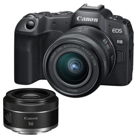 Aparate foto Mirrorless - Canon EOS R8 Kit RF 24-50mm F4.5-6.3 IS STM