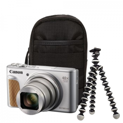 Aparate foto compact - Canon PowerShot SX740 HS + minitrepied si geanta