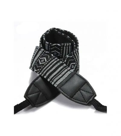 Accesorii aparate foto - Curea aparat foto textil alb-negru BW1
