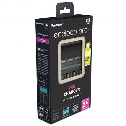 Acumulatori si incarcatoare AA/AAA - Eneloop Professional BQ-CC65E Incarcator 4 acumulatori AA/AAA ECO LCD si USB