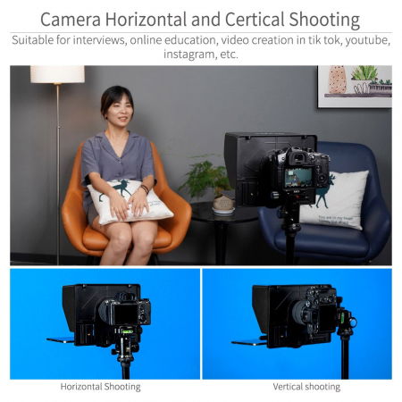 Feelworld TP10 Teleprompter Pliabil pentru Smartphone/Tableta/DSLR [3]