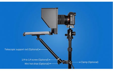 Feelworld TP10 Teleprompter Pliabil pentru Smartphone/Tableta/DSLR [8]