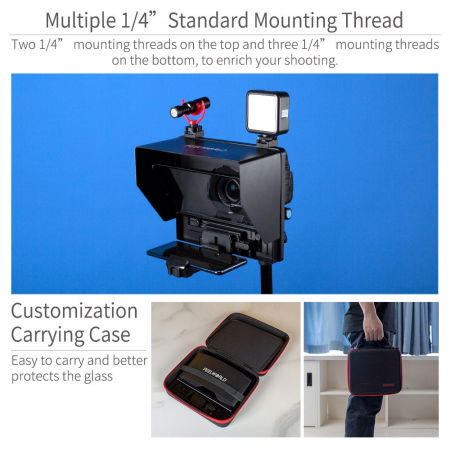 Feelworld TP10 Teleprompter Pliabil pentru Smartphone/Tableta/DSLR [2]