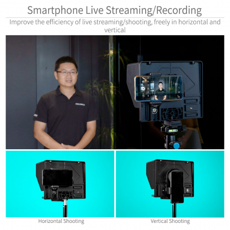 Feelworld TP10 Teleprompter Pliabil pentru Smartphone/Tableta/DSLR [4]