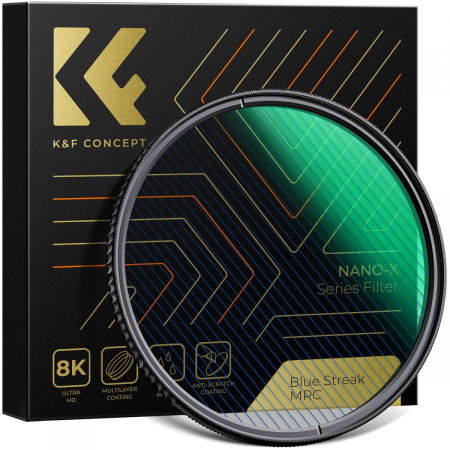 Accesorii aparate foto - K&F Concept Filtru Blue Streak Nano-X Efect Anamorphic 77mm