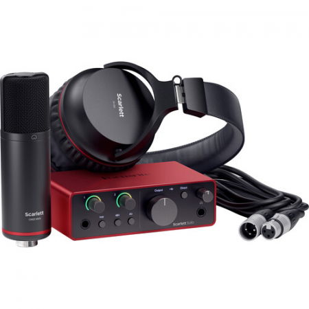 Interfete/mixere audio - Focusrite Scarlett Solo Studio Interfata audio USB-C cu microfon si casti (4th gen)