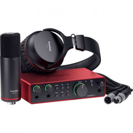 Interfete/mixere audio - Focusrite Scarlett 2i2 Studio Interfata audio USB-C cu microfon si casti (4th gen)
