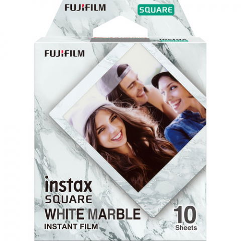 Aparate foto instant - Fujifilm Instax Square White Marble set 10 bucati film instant