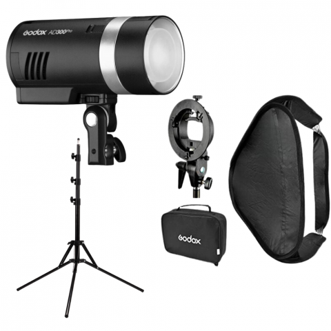 Blituri profesionale - Godox AD300PRO blit foto 300W cu stativ si KIt softbox