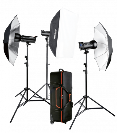 Blituri profesionale - Godox Kit de blituri DSII 2 x 300W si 1 x 400W