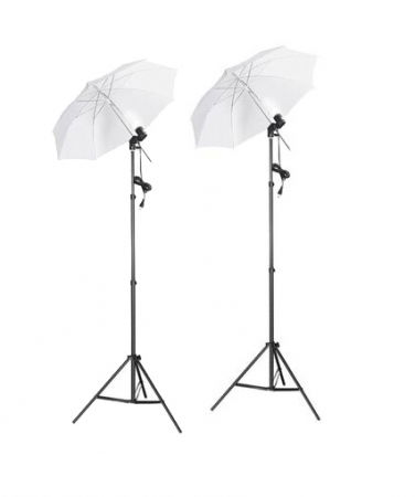 Lumini foto-video - Kit lumini E27 45W cu umbrela difuzie si stativ