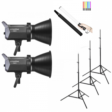 Lumini foto-video - Godox Kit x 2 Litemons LA150D LED 200W + Bageta RGB