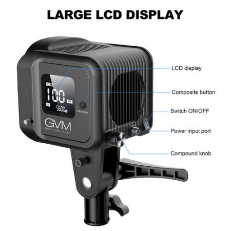 GVM KIT x 2buc SD80S LED 5600K 80W portabil si stativ [4]