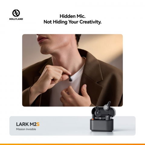 Hollyland Lark M2S Combo, Sistem microfon wireless, 2 persoane, 2.4 GHz, culoare Space Gray [4]
