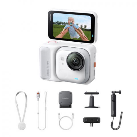 Camere actiune si 360 - Insta360 GO Ultra camera de actiune 360 Creator Bundle (Arctic White)