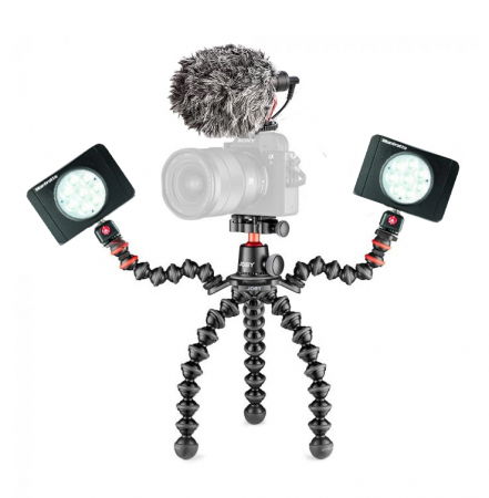 Solutii creatori continut - Joby GorillaPod 3K PRO Rig Kit Vlog cu 2 LED si Microfon