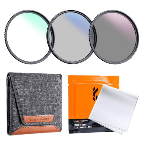Accesorii aparate foto - KF Set Filtre NANO-K SLIM UV + CPL + ND4 67mm