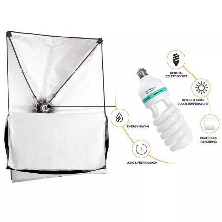 Kit 3 lumini foto-video cu 3 x 135W 5500K cu softbox, stative si husa [1]