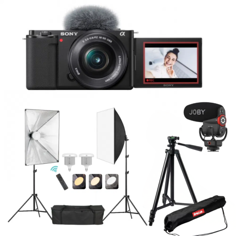 Aparate foto Mirrorless - Kit creator continut format din Sony ZV-E10 si accesorii