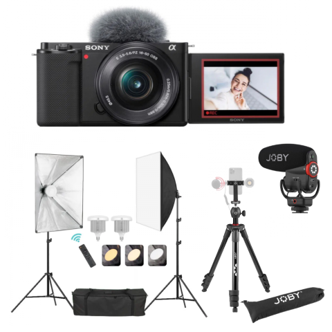 Aparate foto Mirrorless - Kit creator continut format din Sony ZV-E10 si accesorii