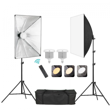 Lumini foto-video - Kit foto-video cu 2 lumini LED 150W 2700K-5600K