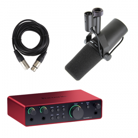 Microfoane - KIT HOME STUDIO: Shure SM7B cu Focusrite Scareltt 2i2 + Brat si Cablu XLR