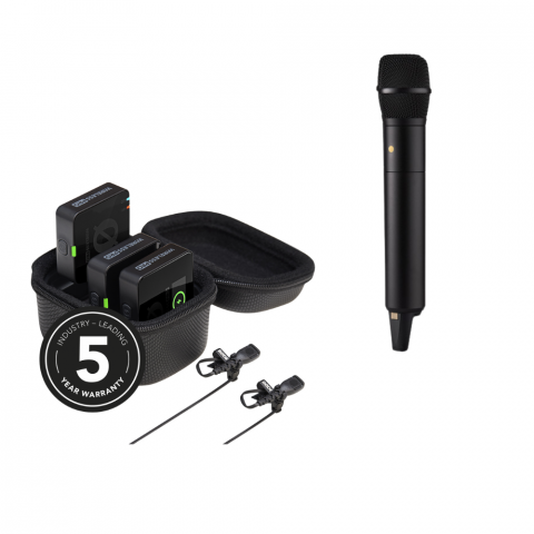 Microfoane - Kit Interview Pro cu Rode Wireless Pro sistem de microfon dual (2TX + 1RX + 1TX INTERVIEWPRO)