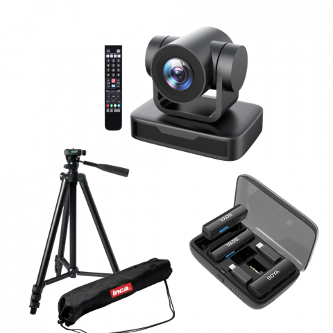 Solutii Videoconferinte - Kit lector Camera PTZ Full HD 1080 Zoom 10X USB 2.0 cu lavaliera Wireless