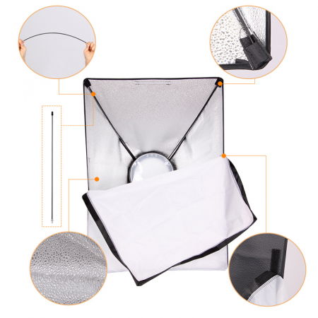 Kit LED Bicolor set 2 buc cu softbox 50 x 70cm si stative [2]