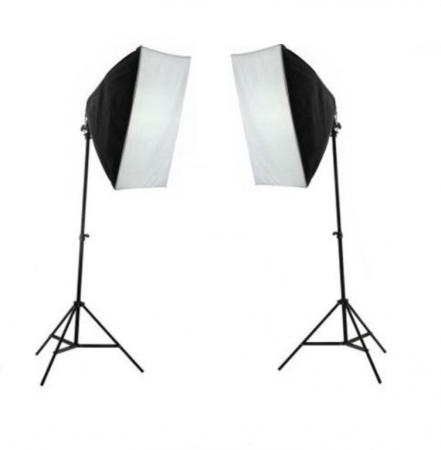 Lumini foto-video - Kit lumina E27 135W cu softbox 50 x 50cm si stativ