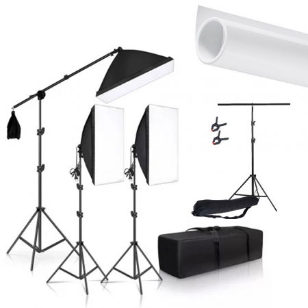 Lumini foto-video - Kit Starter fotografie de produs 3 x 135W