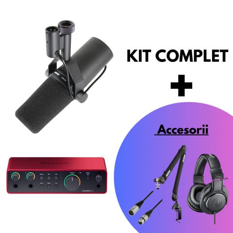 Interfete/mixere audio - Kit Streaming: Shure SM7B, Focusrite 2i2 (4th gen)