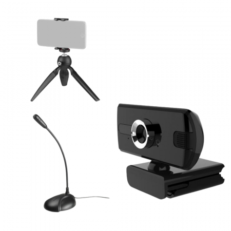 Camere Web - Kit Videoconferinta: Telycam Camera Web Full HD 1080 + Microfon ATR4750-USB si mini trepied