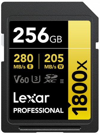 Carduri memorie - LEXAR SDXC Pro 1800x U3 UHS-II R280/W205 (V60) 256GB