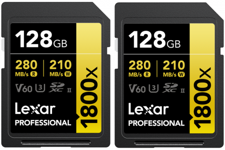 Medii de stocare - Lexar Set 2xSDXC Pro 1800x U3 UHS-II R280/W210 (V60) 128GB