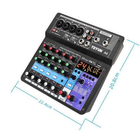 Mixer audio A6, 6 canale, procesor de efecte integrat [2]