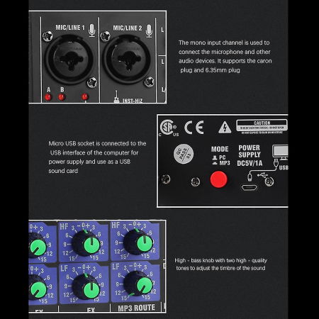 Mixer Audio cu 4 Canale + 2 Microfoane wireless [2]