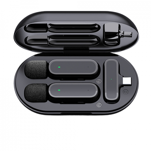 Lavaliere - Sistem de microfon wireless dual ultracompact pentru android / iOS (USB-C)