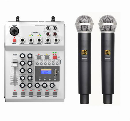 Interfete/mixere audio - NWPro Mixer Audio cu microfon wireless dual