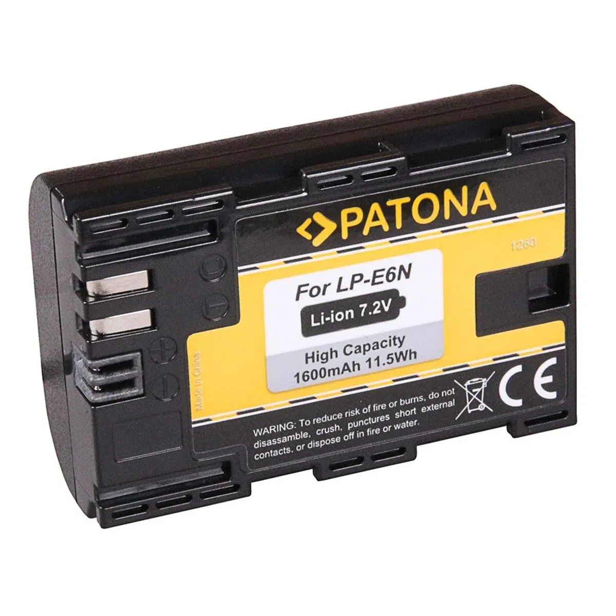 Patona 1260 Acumulator Replace Li-Ion pentru Canon LP-E6N 1600mAh 7.2V [1]