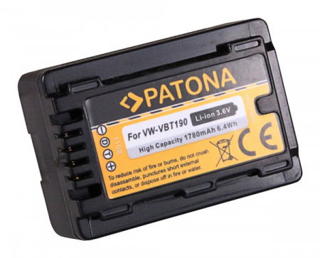 Patona Acumulator Replace Li-Ion pentru Panasonic VW-VBT190 1780mAh 3.6V [1]