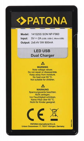 Patona Incarcator Dual Led USB NP-FM50 NP-F550 NP-F750 NP-F970 [2]