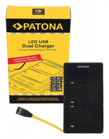 Incarcatoare dedicate - Patona Incarcator Dual Led USB NP-FM50 NP-F550 NP-F750 NP-F970