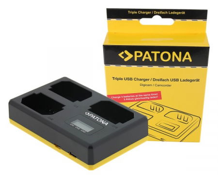 Incarcatoare dedicate - Patona Incarcator triplu USB pentru Sony NP-FZ100