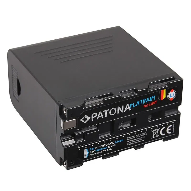 Acumulatori dedicati - Patona Platinium Acumulator cu LCD si incarcare USB pentru Sony tip NP-F970/F960/F950 10050mAh
