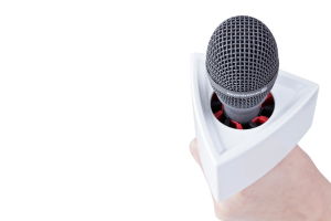Rycote suport triunghilar logo brand reporter microfon alb [1]