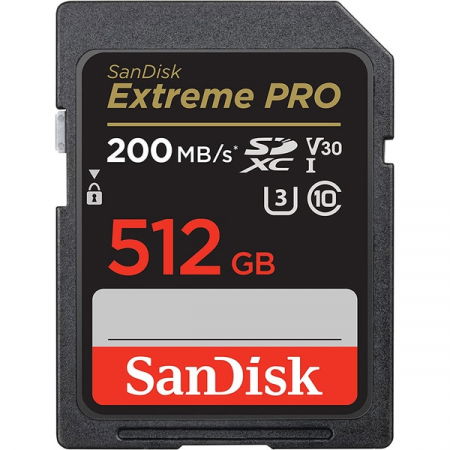Medii de stocare - SanDisk Extreme PRO Card de Memorie SD 512GB SDXC UHS-I Class 10 U3 V30 + 2 Ani RescuePRO Deluxe
